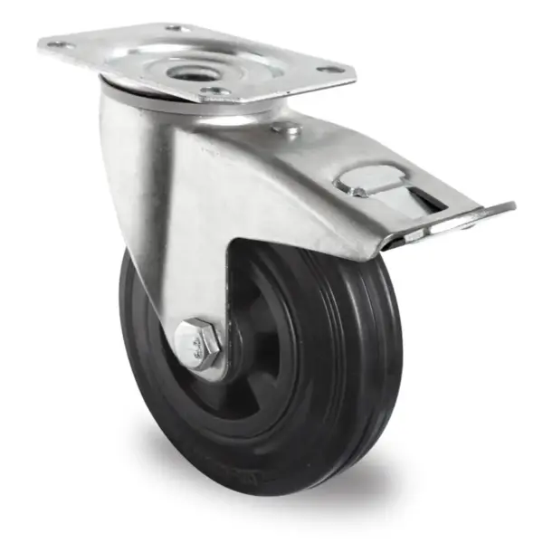 lenkrolle mit totalfeststeller o 100 mm serie p4s4 rollenlager 1.webp